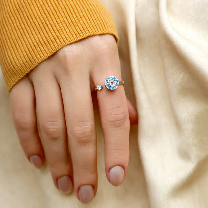 Para mi hija | Anillo Ojo de la Suerte | Antiestrés Giratorio | Ajustable