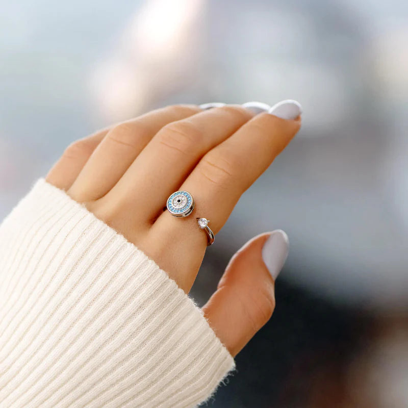 Para mi hija | Anillo Ojo de la Suerte | Antiestrés Giratorio | Ajustable